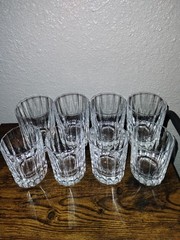DANSK France OVAL FACETTE Crystal DOUBLE OLD FASHIONED ROCKS GLASSES (8) MCM