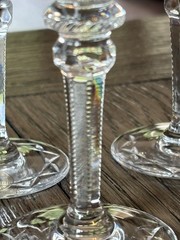GALLIA 4 Crystal Cordials Rogaska 5″ Cut Glass Faceted Stem NEW No Box