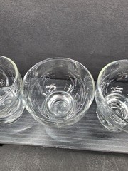4 Vintage Footed Cordial Glasses Clear 3″ Tall Cocktail Punch Juice Barware