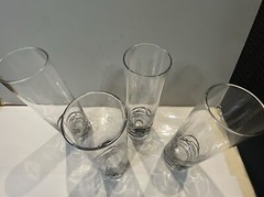 Art Glass Set of 4 String Art 3D Cocktail Highball Glasses 8»