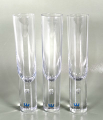 «Set 3 Vintage Kosta Boda Pippi Shot Glasses Bubble Base Sweden Lindstrand Clear