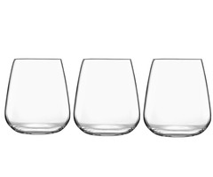 LUIGI BORMIOLI TALISMANO WATER SPIRITS GLASS SET OF 3 15.25 OZ 3.9″H ITALY NEW