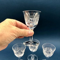 4pc Set Nachtmann Gorham Crystal Cherrywood Cordial Glasses /b