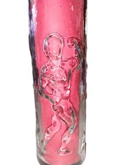 Libbey Male Muscle Man Nude 3D Erotica Tall Tumbler Hi-Ball Glass Vase 16oz VTG
