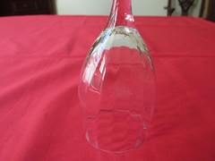 Set of 4 Vintage Clear Panel Optic Blown Crystal Wine Glasses 7 1/2″