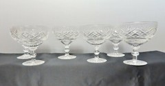 WEBB CORBETT SIGNED SET OF 6 CUT CRYSAL GLASSES MADE IN ENGLAND