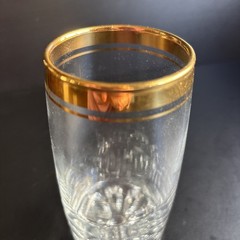 (4) Vintage Valencia Highball Drinking Glasses Tumblers 24K Gold 5.75″ 12 Oz