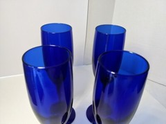 4- Cobalt Dynasty Flute Champagne LIBBEY’S Fun damentals 8.75″