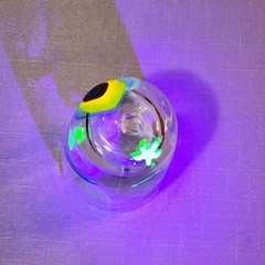 Vtg BBG|Bay Blown Glass Party Cup Pair|Hand Blown Art Glass UV Uranium Star|READ