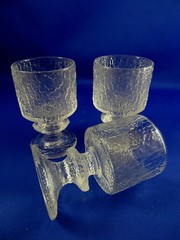 3 Iittala Senator Senaattori White Wine Glasses Timo Sarpaneva Finland Art Glass