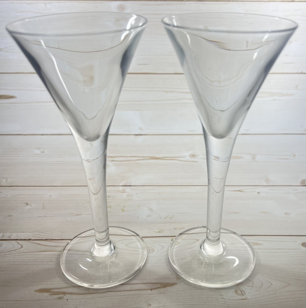 Set of 2 Mini Martini Apertif Glasses Clear Cocktail Barware