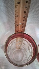 King’s Crown Ruby Red Flash Thumbprint Highball Glasses 12oz Vintage Set Of 5