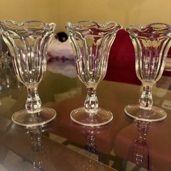 VTG Set Of 3 Old Fashioned Soda Fountain Ice Cream/ Dessert Footed Glasses