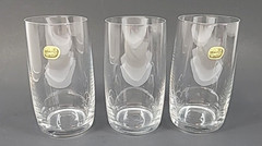 Set of 3 Bohemia Crystal Tumbler Style Drinking Glasses 5-1/8″Tall