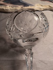 4 «Country Rose» Cut Crystal Champagne Coupes Dessert Cups Glasses by Sears RARE