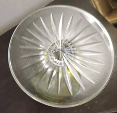 Bohemian Green Lime Cut Crystal Wine Cordial Glass
