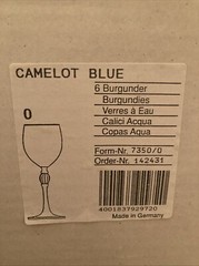 set 6 new Schott Zwiesel white wine footed glass in Camelot blue / gold #7350/0