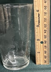 Vintage Glass Embossed Bears Tumbler Approximately 4 3/8” Tall
