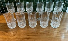 Set of crystal table glasses & wine glasses mint condition
