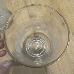 VTG 2 Libbey Arby’s Christmas Glasses Winter White Frosted Pine Tree Gold Rim *