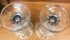 Set of 2 Heavy Glass Vintage Ice Cream Sunday Serving Glasses