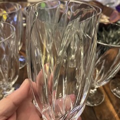 Noritake Breeze Crystal Goblets Set of 9 Spiral Optic Footed Water Glasses