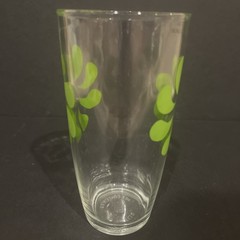 Vintage Hazel Atlas Daisy Flower Sour Cream Glass Green-1 pint glass