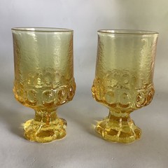 Lot of 21 VTG Tiffin Franciscan Madeira Cornsilk Yellow Glass Tumblers + 2 Bowls