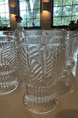 Vtg/Dansk Bohemian Cocktail/Juice Glasses, Embossed Leaf/Art Glass/MCM/Set Of 6