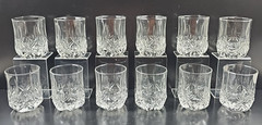 (12) Cristal D’Arques Brighton Old Fashioned Set Vintage Clear Whiskey Rocks Lot