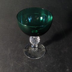MORGANTOWN GOLF BALL STIEGLE GREEN CHAMPAGNE GLASS, 5″, 5 1/2 Oz, USA