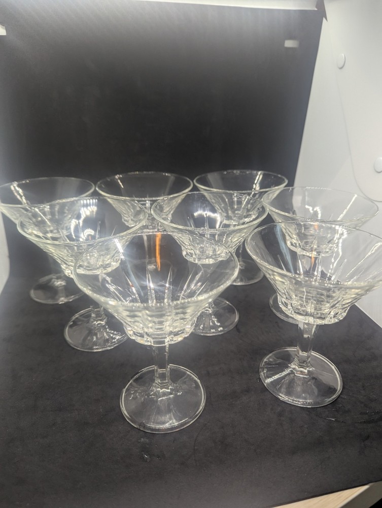 Vtg Italian Fidenza Vetraria Sorrento Martini Champagne Sherbet Coupes Set Of 8
