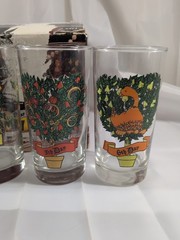 VTG Indiana Glass Twelve Days of Christmas 12oz Set Of 12 Glasses Tumbler In Box