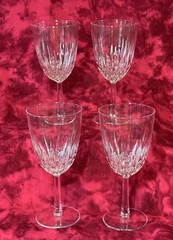 Cristal D’Arques Diamant Tall Crystal Water Goblet Blown Glass 7 1/8” Set Of 4