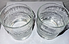 Scandinavian Old Fashioned Glasses x2 similar to Iittala Niva textured ice vtg