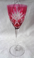 SAINT LOUIS Chantilly Wine Glass Roemer Cristal Double Color Rose