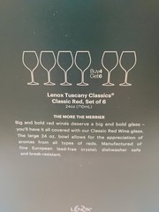Lenox Tuscany Classics Red Wine Glasses Set of 6 – 24oz Lead-Free Crystal N/O
