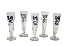Individual Vintage 1933 Rialto Beer Etched Pilsner Beer Glasses, Chicago IL