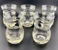 Vintage Stemless Etched Cordial/Liqueur Glasses Set of 5