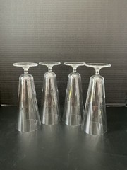 Vtg MCM 24-Optic Crystal 16oz King Pilsner Glasses 8 5/8” Set Of 4 Trumpet Stem