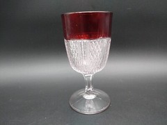 EAPG National Glass Short Paneled Diamond Goblet