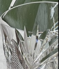 Vintage American Brilliant Period Cut Crystal Carafe & Tumbler Pinwheel Hob Star