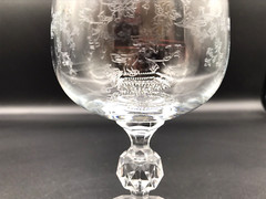 Elegant Crystal Bohemia Import Associates Cascade Gold Rim Set of 4
