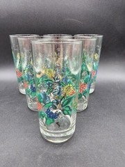 Set of 6 Portmeirion 14 Oz Glassware Cooler The Holly and The Ivy 6 1/4” Tall