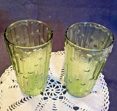 2 Vintage Anchor Hocking Tahiti Tumblers| MCM | Tiki Bar | Faux Bamboo