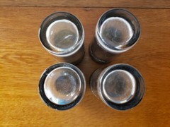 Set of 4 Mid-Century Smoked Silver Ombre 12-oz Highball Glasses