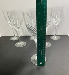 Set Of 6 Crystal Wine Glasses 4-Schott Zwiesel Pirouette, 2-? Riedel Blown Glass