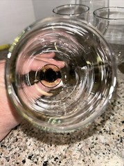 5 VTG Libbey TWO-TONE TULIP Brown Wine Glasses Pedestal Knob Stems 3/6.5″ 2/5.75