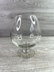 Unmarked Clear Glass Brandy Cognac Glass/Snifter Fishbowl