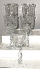 5 Fostoria WILLOWMERE CRYSTAL 5 3/8″ – 3 1/2 oz WINE GOBLETS
